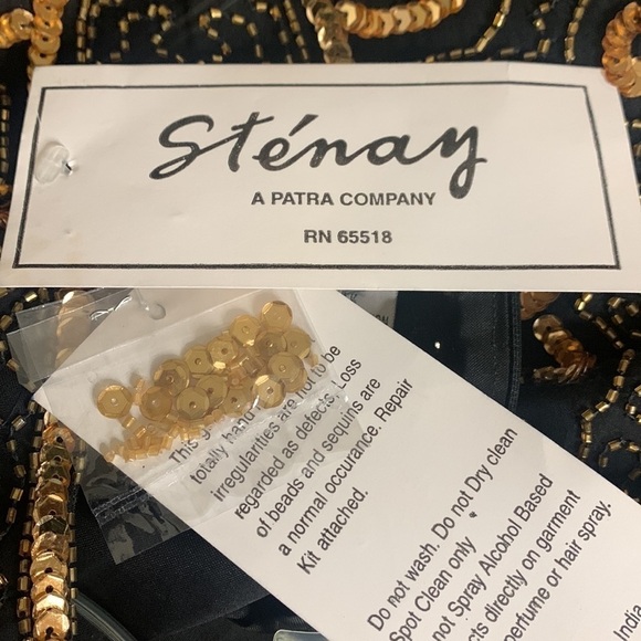 Vintage Silk New With Tags Sténay 70s/80s Sequins Beaded Formal Blouse - Picture 11 of 16